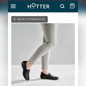 Black Womens Hotter Brand Leather Slip On Shoes Size 8 1/2